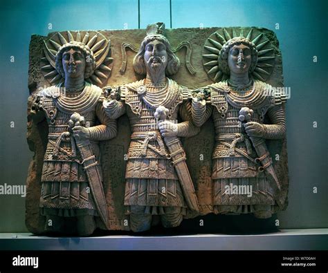 Sculpture in high relief of gods, Palmyra, c2nd - 1st century BC ...