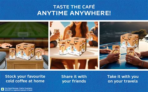 Nescafe Café-Style Cold Coffee, Iced Latté, 170ml, (Pack of 4), Liquid ...