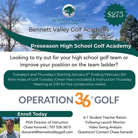 Pre-Season High School Golf Academy Starts Jan 6, 2026 | Tuesday & Thursday 3:30 pm – Bennett ...