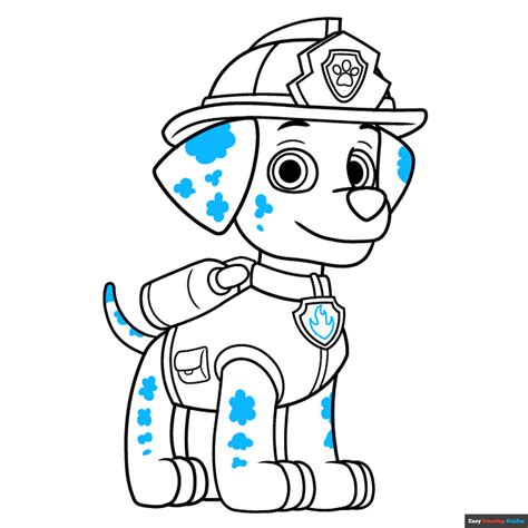 How to Draw Marshall from Paw Patrol - Really Easy Drawing Tutorial