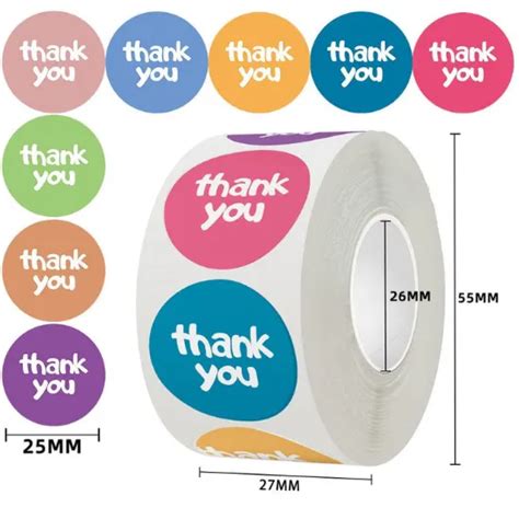 Arteria. Round Thank You Sticker- Candy Colours 4