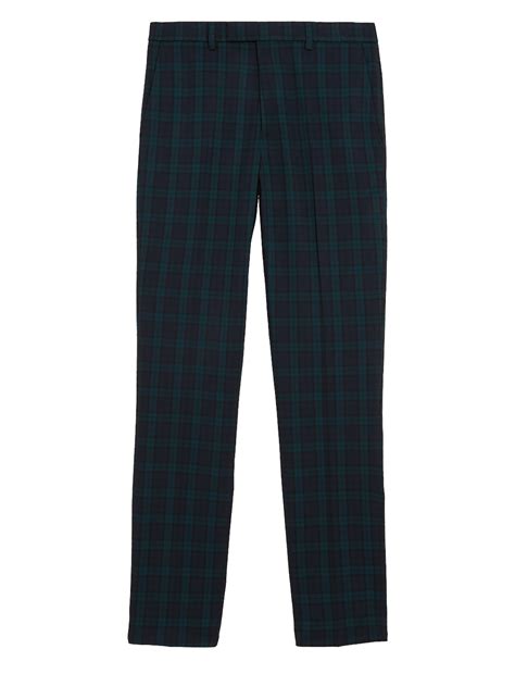 Buy Slim Fit Check Suit Trousers at Marks & Spencer