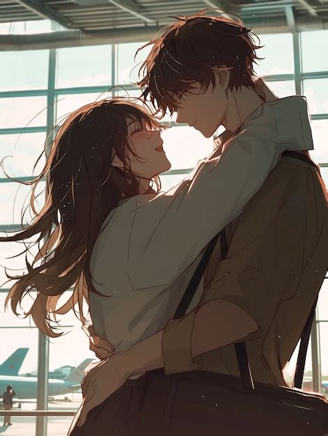 Anime style boy and girl couple | AI-generated image