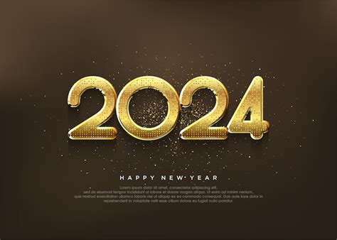 Bonne année 2024 or de luxe et paillettes en chiffres 2024 | Vecteur ...