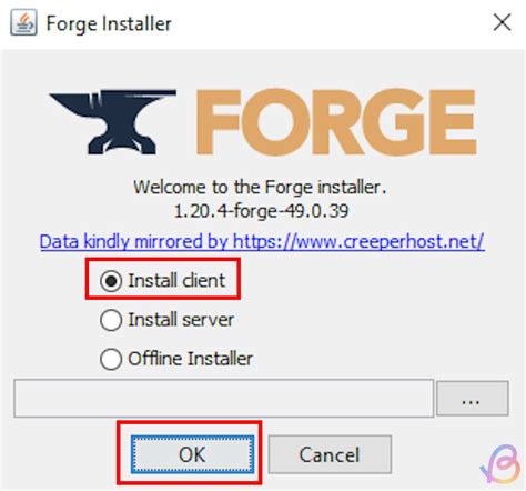 Install Forge Client 的图像结果