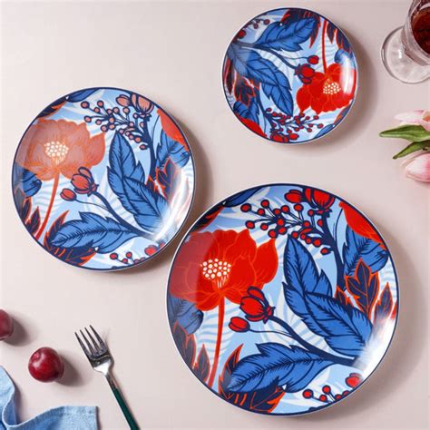 Poppy Multicolour Printed Ceramic Dinner Plate 10 Inch Online - Premium ...