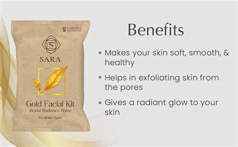 SARA Gold Facial Kit | With 6 Easy Step Organic Facial Kit For Natural ...