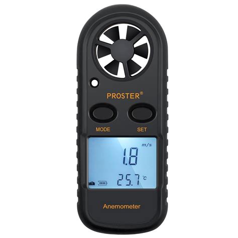 Proster Anemometer Digital LCD Wind Speed Meter Gauge Air Flow Velocity ...