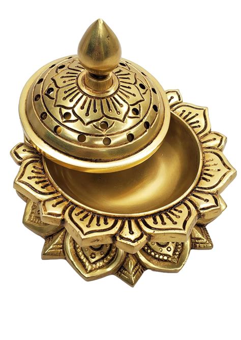 Decor Buying Brass Lotus Shape Dhoop Dani Incense Burner for Home ...