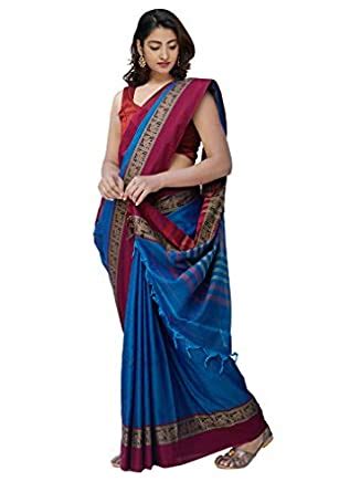 Buy UNNATI SILKS Women's Narayanpet Handloom Cotton Saree with Weaving ...