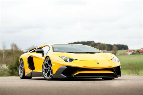 Yellow fast car Lamborghini Aventador Novitec Torado LP 750-4 ...