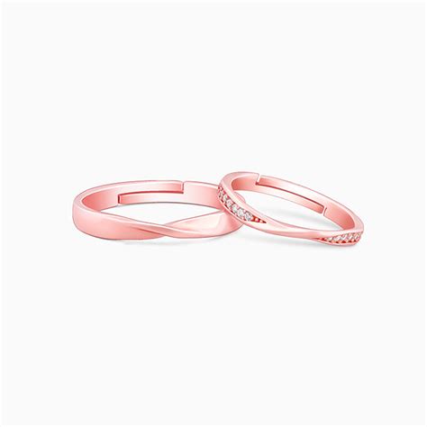 Rose Gold Mobius Couple Rings – GIVA