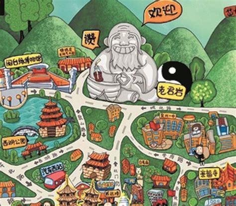 福建省泉州五店市少林寺、华侨大学手绘地图，智能导览系统上线 - 小泥人