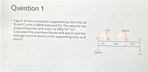 (Solved) - Question 1: Figure shows a member supported by two links at ...
