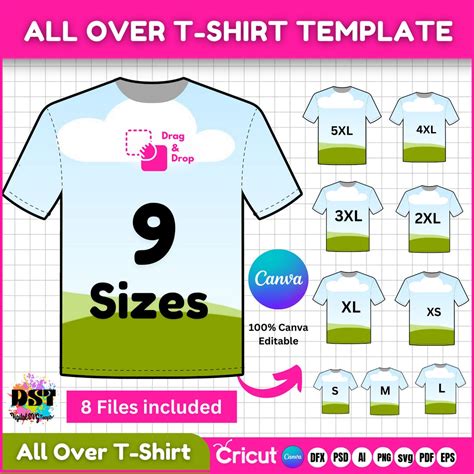 All Over T-shirt Template, Tshirt Outline Template Svg, T-shirt ...