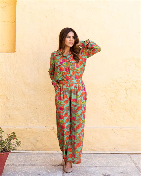 Candy Green Muslin Co-Ord Set