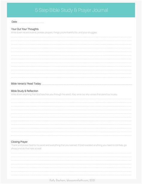 Free Printable Prayer Journal Templates [PDF, Word, Excel] For Kids