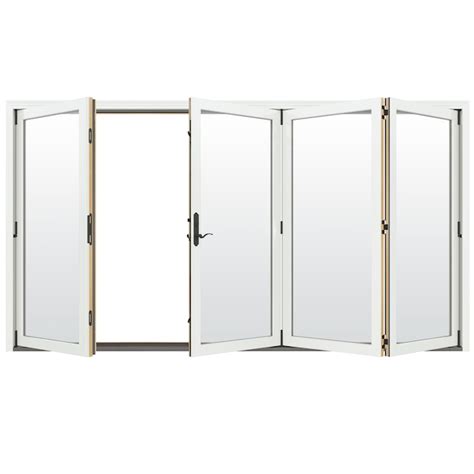 JELD-WEN W-5500 124-in x 80-in x 4-9/16-in Jamb White Clad-wood Right ...