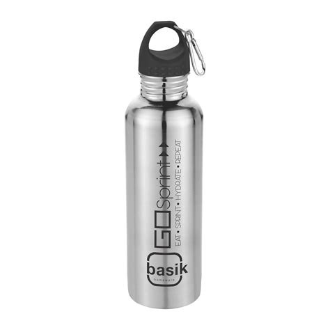 Basik Go Pro Stainless Steel Single Wall Sports Water Bottle, 1000 Ml ...