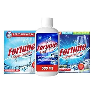 FORTUNE DISHWASHER STARTER COMBO - Dishwasher Detergent 1kg (Pack of 1 ...