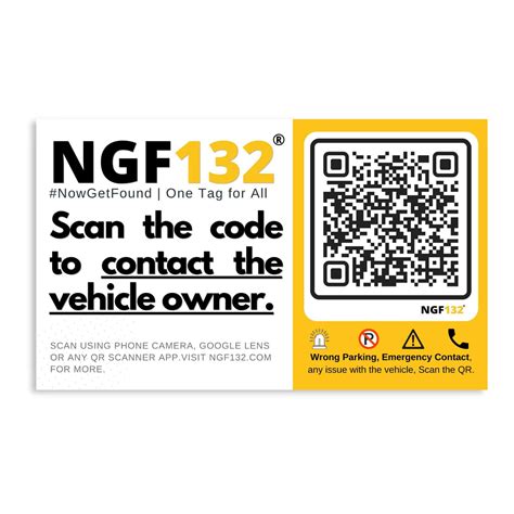 (Pack of 2 Car Tags) NGF132 Contact Stickers for Car and Bike Owners ...