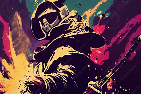 Alien warrior, cyborg, robot. Space portal hero in anime style Stock Illustration | Adobe Stock