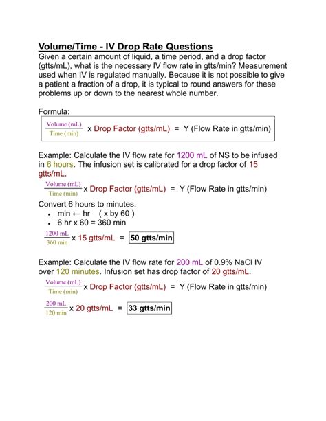 Image result for Drip Rate Med Math