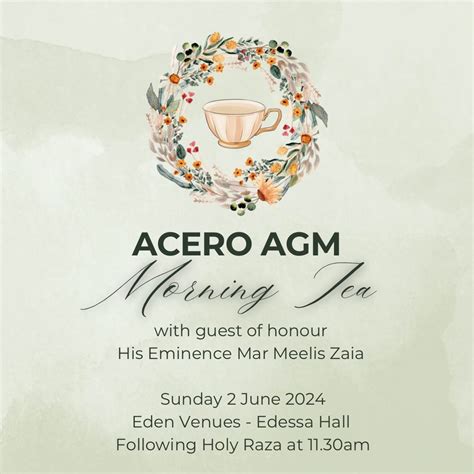ACERO - Australias Annual General Meeting (AGM), 7-9 Greenfield Rd ...