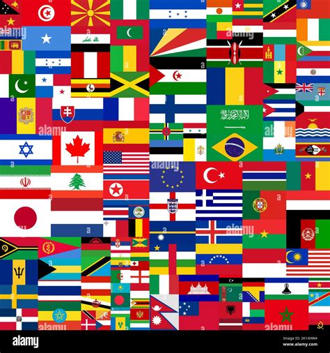 Collage with Flags all countries of world background close up Stock ...