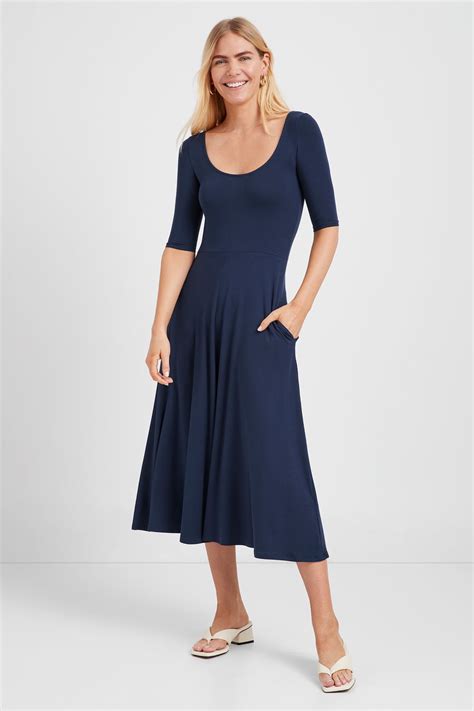 Black Half Sleeve A-Line Casual Dress - Innogen Dress | Marcella