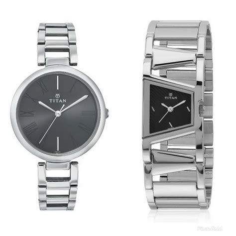 Buy Titan Round Stainless Steel Silver Watches Combo Of 2 For Women ...