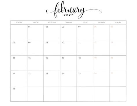 free calendar template 2022