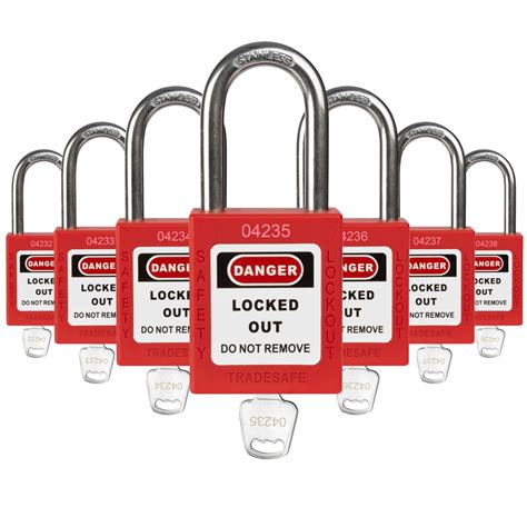 Buy TRADESAFE Lockout Tagout Locks Set - 7 Red Loto Locks, Lockout ...