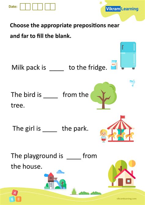 Download prepositions worksheets for free | vikramlearning.com