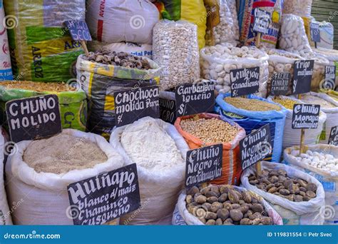 Agricultural Products on a Peruvian Market Editorial Stock Image - Image of local, seed: 119831554