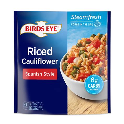 Birds Eye Steamfresh Riced Cauliflower Spanish Style, Frozen Sides, 10 ...