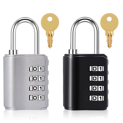 Huryfox Combination Locks, 4-Digit Zinc Alloy with Resettable Security ...