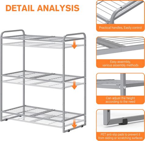 Buy Simple Trending 3-Tier Stackable Wire Shelving Unit Storage Rack ...
