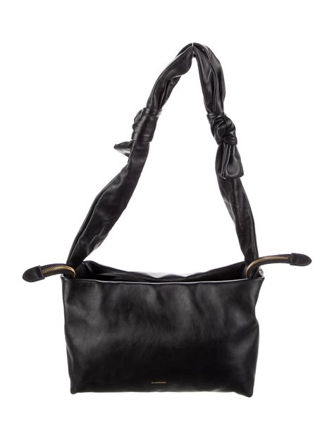 Jil Sander Leather Shoulder Bag - Black Shoulder Bags, Handbags ...