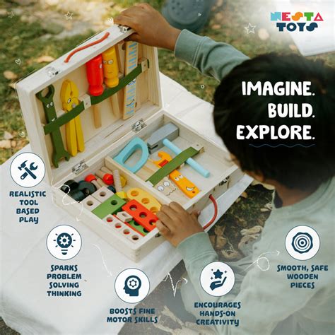 Wooden Tool Kit Toy with Tool Box (36 Pcs) – NESTA TOYS