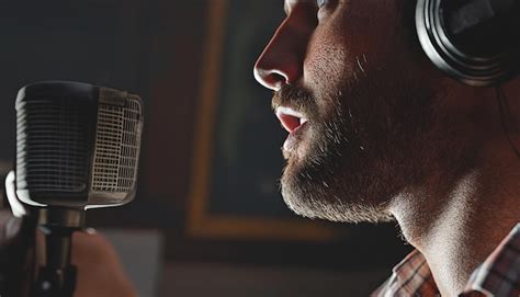 Closeup man speaking at radio | Premium AI-generated image