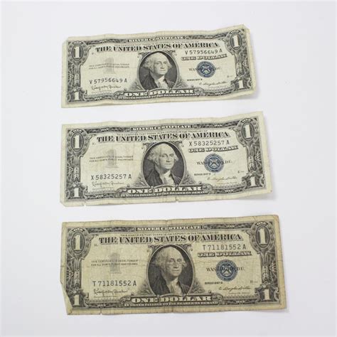 Three $1 Dollar Silver Certificates | Property Room