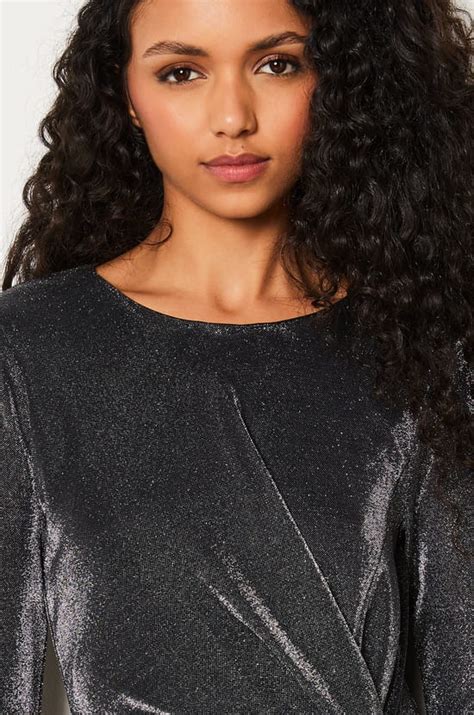 Robe courte col V à sequins NAYA ARGENT - ETAM