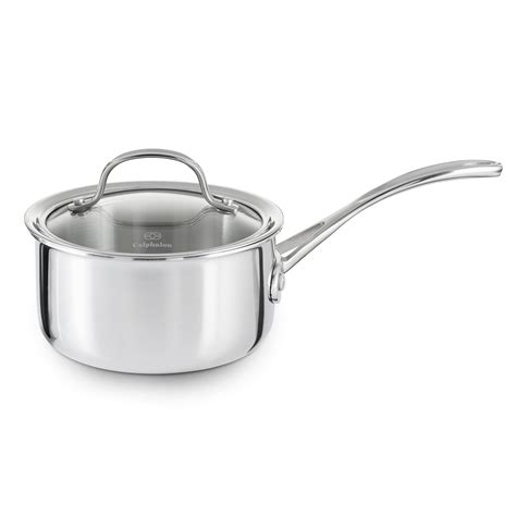 Calphalon Tri-Ply Stainless Steel Saucepan with Handle, 1.5-Quart Cover ...