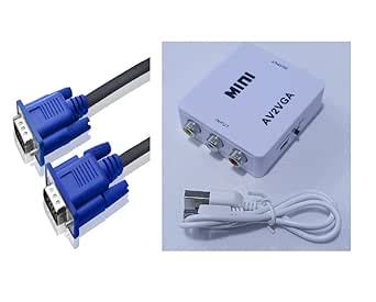 Terabyte AV RCA to VGA (AV2VGA) Converter with Audio Video Adapter ...