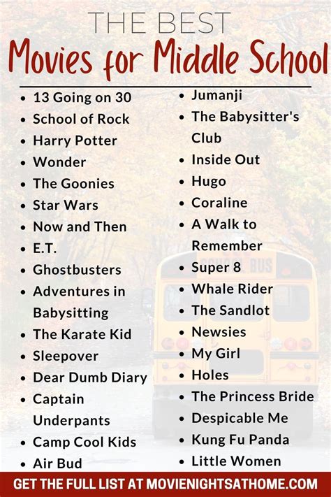 60 Best Middle School Movies List to Stream for Tweens