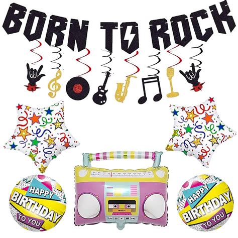 Pop The Party 24Pcs Rock and Roll Birthday Party Decorations for Boys ...