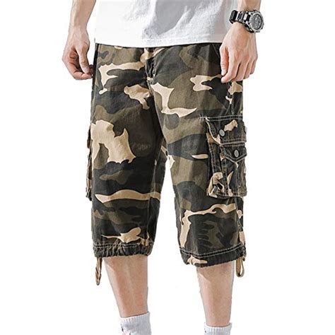 LANGY LIST Cotton Relaxed Fit Fit Outdoor Camouflage Camo Cargo Shorts ...