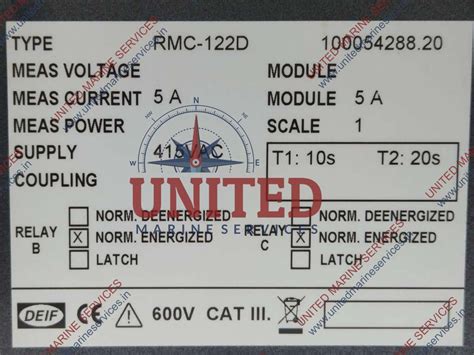 DEIF RMC-122D UNI-LINE SHORT CIRCUIT RELAY 100054288.20 | United Marine ...