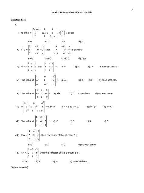 Image result for Math Questions Matrix